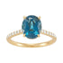 Oval Cut London Blue Topaz and Diamond Accent Ring in 14K Gold