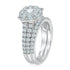 1.95 Carat Round Cut Diamond Cluster Ring and Wedding Band Set in 14K Gold