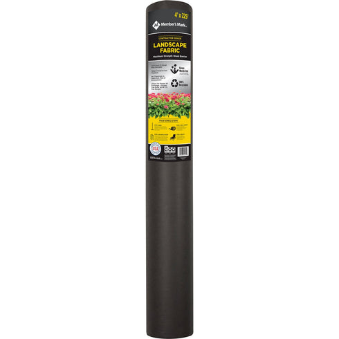 Member’s Mark Landscape Fabric – 4' x 225', Heavy-Duty Weed Barrier for Gardens and Landscaping