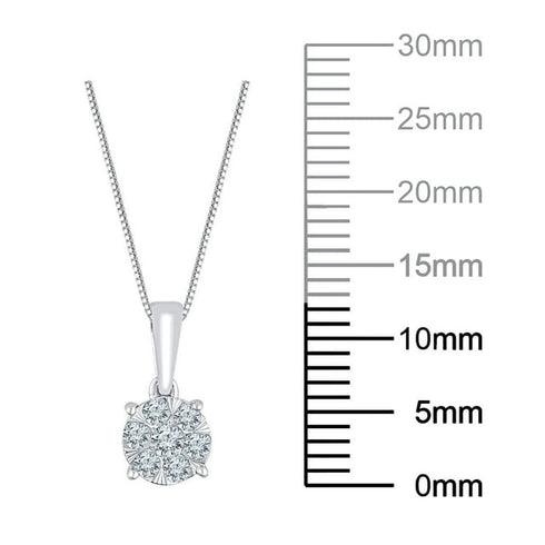 0.23 CT Round Cut Diamond Pendant Necklace in 14K Gold
