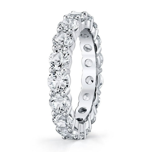 Lab Created White Sapphire Full Eternity Band in 14K Gold