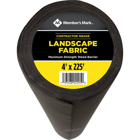 Member’s Mark Landscape Fabric – 4' x 225', Heavy-Duty Weed Barrier for Gardens and Landscaping