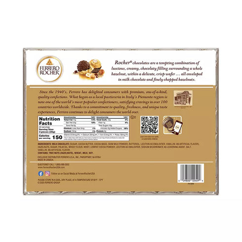 Ferrero Rocher Fine Hazelnut Chocolates, 48 ct.
