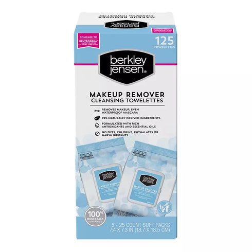 Berkley Jensen Makeup Remover Cleansing Wipes, 125 Count