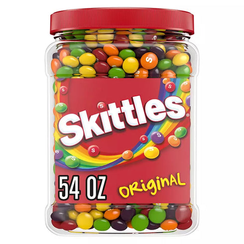 Skittles Original Fruity Chewy Candy Bulk Jar, 54 oz, Taste the Rainbow