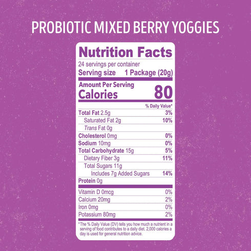 Nature's Garden Probiotic Mixed Berry Yoggies 0.7 oz., 24 pk