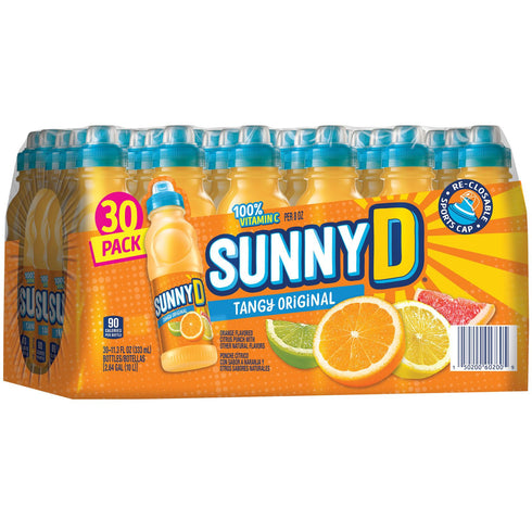 SunnyD Tangy Original Sports Bottles, 30 pk./11.3 oz.