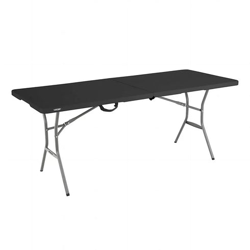 Lifetime 6 Foot Fold-in-Half Utility Banquet Table in Black