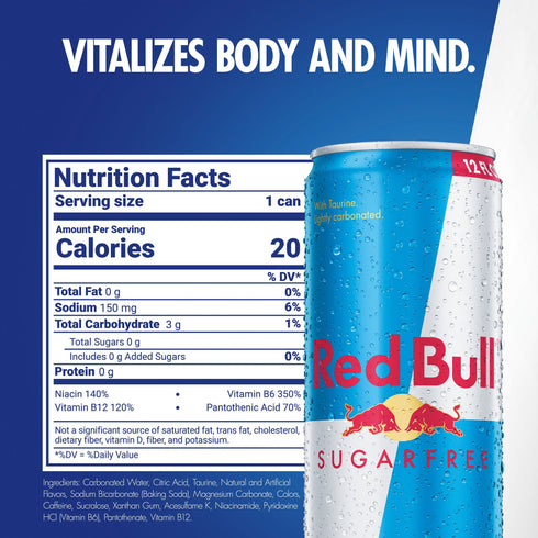 Red Bull Sugarfree Energy Drink, Cans, 24 pk./12 fl. oz.