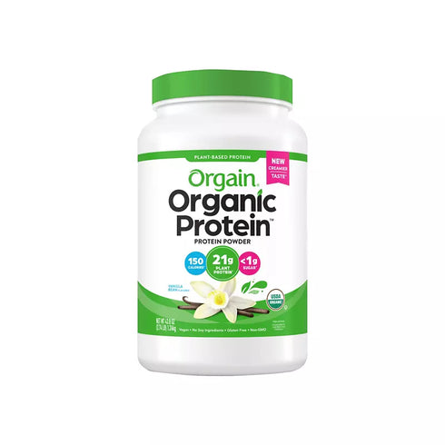 Orgain Organic Protein Plant Based Protein Powder, Vanilla Bean, 21g Protein, 2.74 lbs