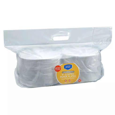 Berkley Jensen Heavy Duty 9" Paper Plates, 600 ct.