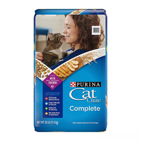 Purina Cat Chow Complete Dry Cat Food, 25 lbs – High-Protein with Essential Nutrients