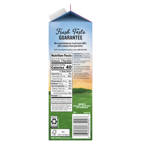 Land O'Lakes Traditional Half And Half Creamer, 32 oz.