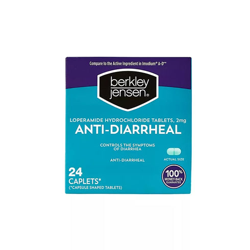 Berkley Jensen Loperamide Hydrochloride Anti-Diarrheal 2 mg Tablets, 24 ct
