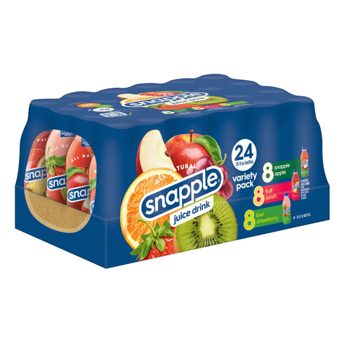Snapple Juice Variety Pack, Recycled Plastic Bottles, 24 pk./20 fl. oz.