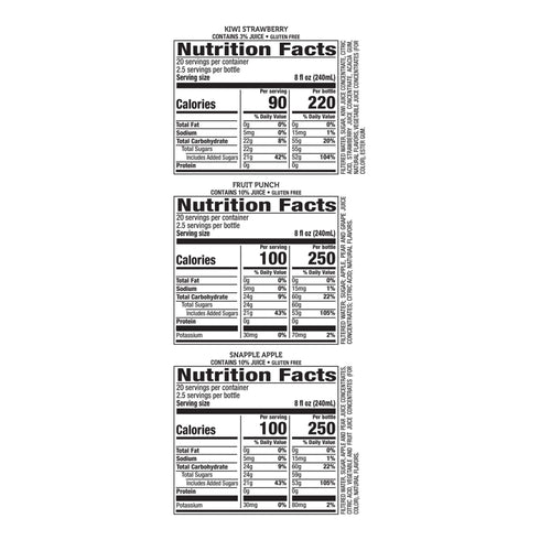 Snapple Juice Variety Pack, Recycled Plastic Bottles, 24 pk./20 fl. oz.