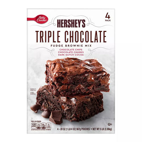 Betty Crocker Hershey's Triple Chocolate Brownie Mix, 5 lb Bag, Bakes 80 Brownies