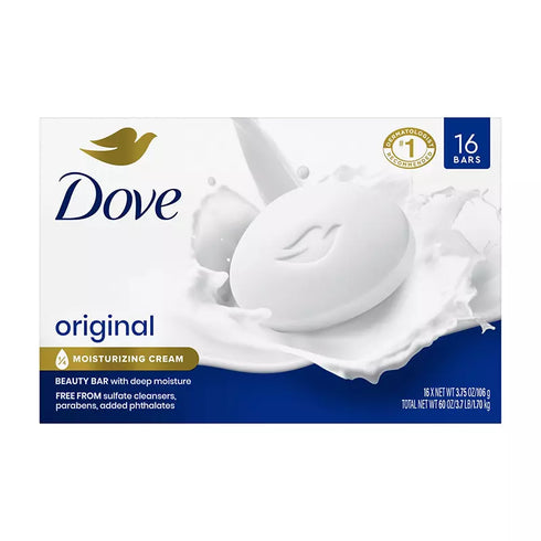 Dove Beauty Bar Soap Original with Deep Moisture, 16 ct./3.75 oz