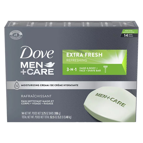 Dove Men+Care Extra Fresh Bar Soap, 14 Bars