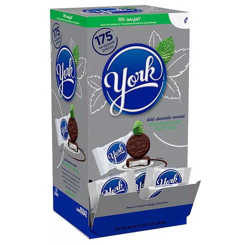 York Snack Size Dark Chocolate Peppermint Patties – Individually Wrapped Bulk Box, 175 Count (84 oz)