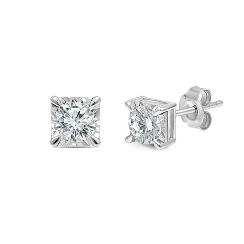 0.45 Carat Diamond Stud Earrings in 14K Gold
