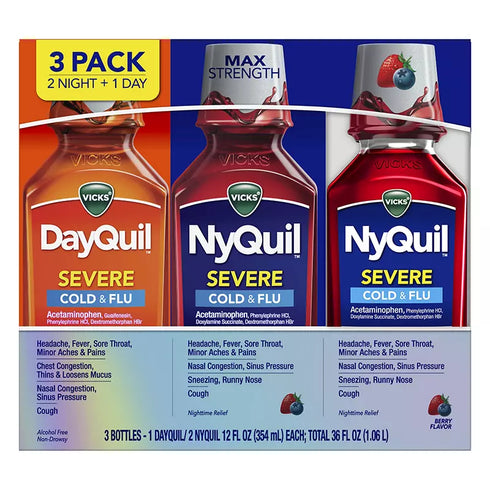 Vicks DayQuil and NyQuil Severe Cold Value Pack, 3 ct
