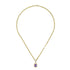 Amethyst & Diamond Paperclip Chain Necklace in 14K Gold