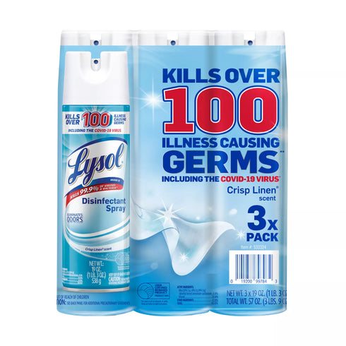 Lysol Disinfectant Spray - Crisp Linen, 3 pk./19 oz.