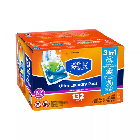Berkley Jensen Ultra Laundry Pacs - Spring Fresh Scent, 132 ct.
