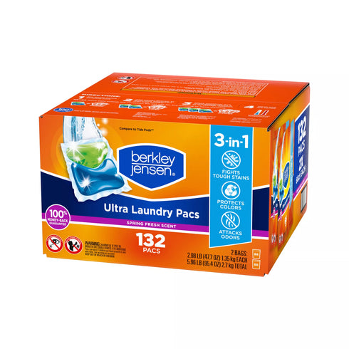 Berkley Jensen Ultra Laundry Pacs - Spring Fresh Scent, 132 ct.