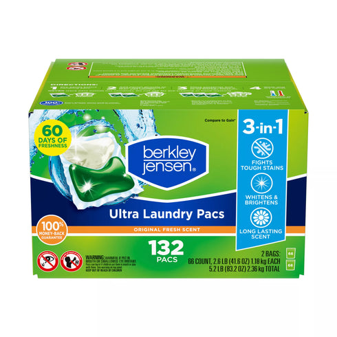 Berkley Jensen Ultra Laundry Pacs - Original Scent, 132 ct