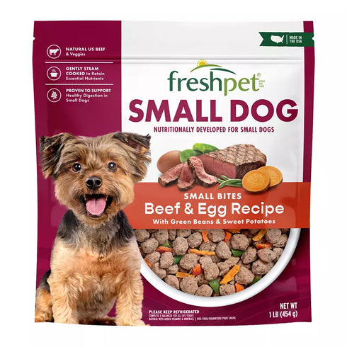 Freshpet Healthy & Natural Grain Free Small Breeds Dog Food - Fresh Beef Receipe, 1 lb.