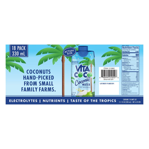 Vita Coco Coconut Water, 18 ct./330 ml.