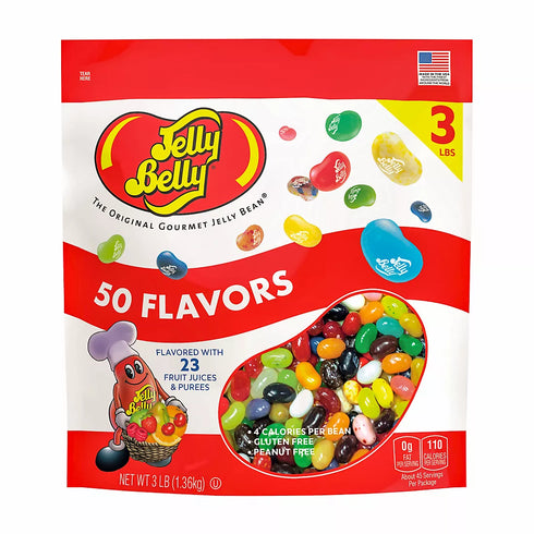 Jelly Belly 50 Flavor Gourmet Jelly Beans – Assorted Flavors, Bulk Bag, 3 lbs