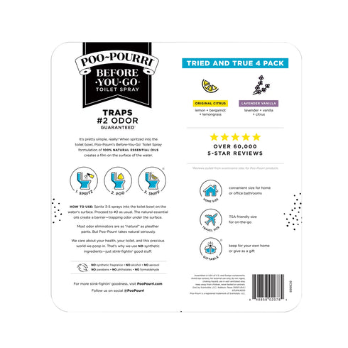 Poo Pourri Before You Go Toilet Spray, 4 ct.