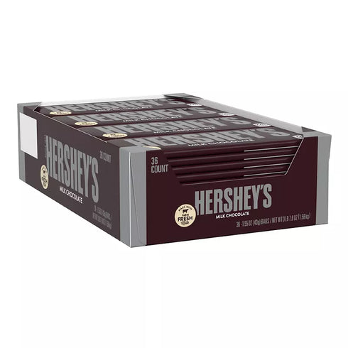 Hershey's Milk Chocolate Candy Bars Bulk Pack, 36 Full Size Bars, 1.55 oz Each