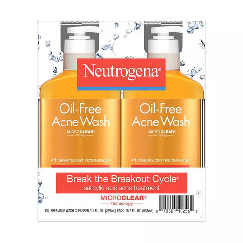 Neutrogena Oil-Free Acne Wash with Salicylic Acid, 2 Pack