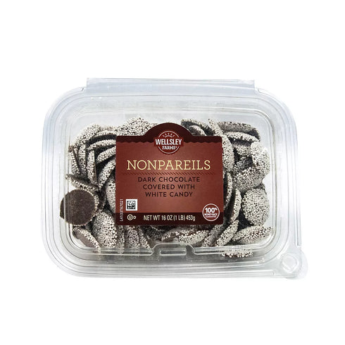 Wellsley Farms Dark Chocolate Nonpareils, 16 oz – Classic Sprinkled Chocolate Candy