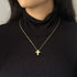 Polished Cross Pendant Necklace in Solid 14K Gold