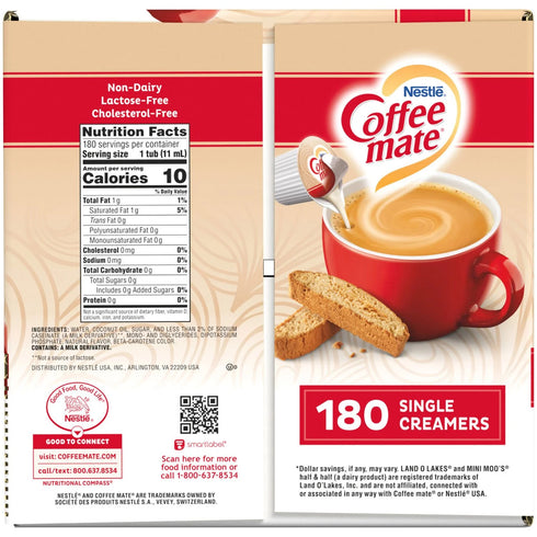 180 Count Box - Nestle Coffee-mate Coffee Creamer Singles
