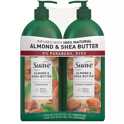 Suave Professionals Moisturizing Shampoo & Conditioner Almond & Shea Butter, 2 Pack