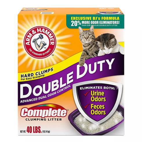Arm & Hammer Double Duty Complete Clumping Cat Litter, 40 lbs