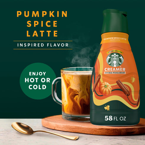 Starbucks Pumpkin Spice Flavored Coffee Creamer, Dairy Coffee Creamer, 58 fl. oz.
