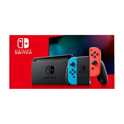 Nintendo Switch Console with Neon Blue & Neon Red Joy-Con – Handheld and TV Gaming System