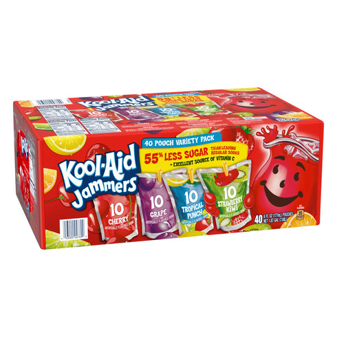 Kool-Aid Jammers Soft Drink Variety Pack, 40 pk./6 fl. oz.