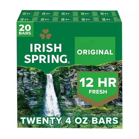 Irish Spring Original Clean Bar Soap for Men, 20 ct./4 oz