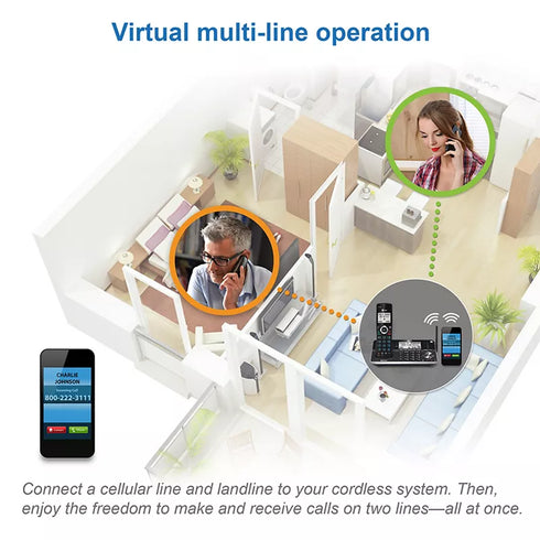 AT&T 4-Handset Cordless Phone System with Bluetooth Connect to AT&T 4-Handset Cordless Phone System with Bluetooth Connect to Cell, Smart Call Blocker & Answering Machine – Extended RangeCell, Smart Call Blocker & Answering Machine – Extended Range