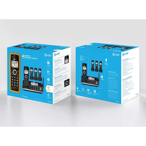 AT&T 4-Handset Cordless Phone System with Bluetooth Connect to AT&T 4-Handset Cordless Phone System with Bluetooth Connect to Cell, Smart Call Blocker & Answering Machine – Extended RangeCell, Smart Call Blocker & Answering Machine – Extended Range