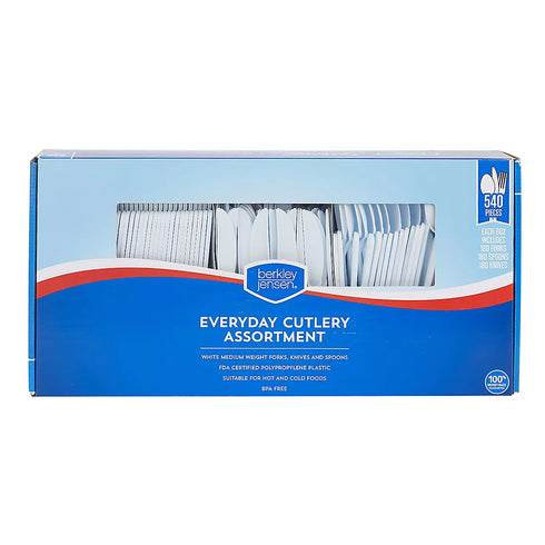 Berkley Jensen Everyday Plastic Cutlery Assortment, 540 ct.