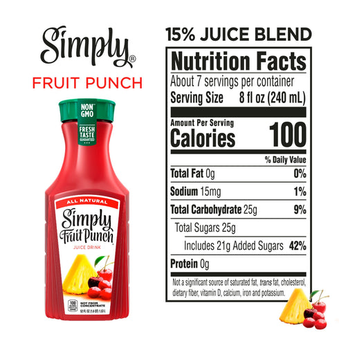 Simply Fruit Punch, Bottles, 3 pk./52 fl. oz.
